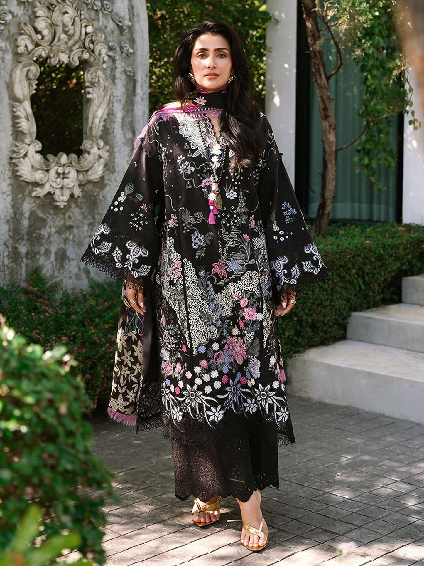 Mushq A Moi Luxury Lawn Embroidered Unstitched 3-Piece Suit-Gentle Breeze