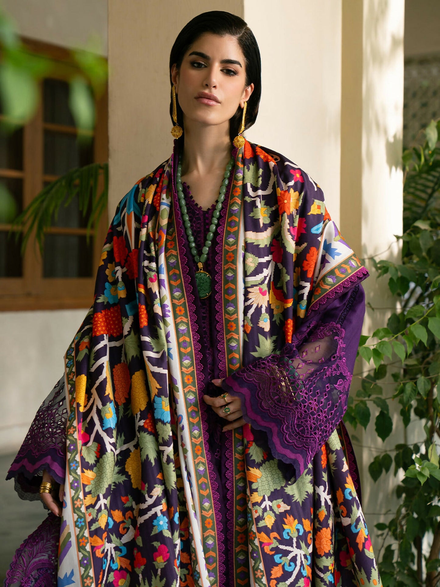 Binilyas Gulrukh Khaddar Embroidered Unstitched 3-Piece Suit-66-A