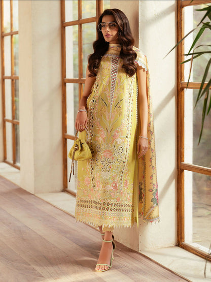 Binilyas Mehroze Lawn Embroidered Stitched 3-Piece Suit-97-B