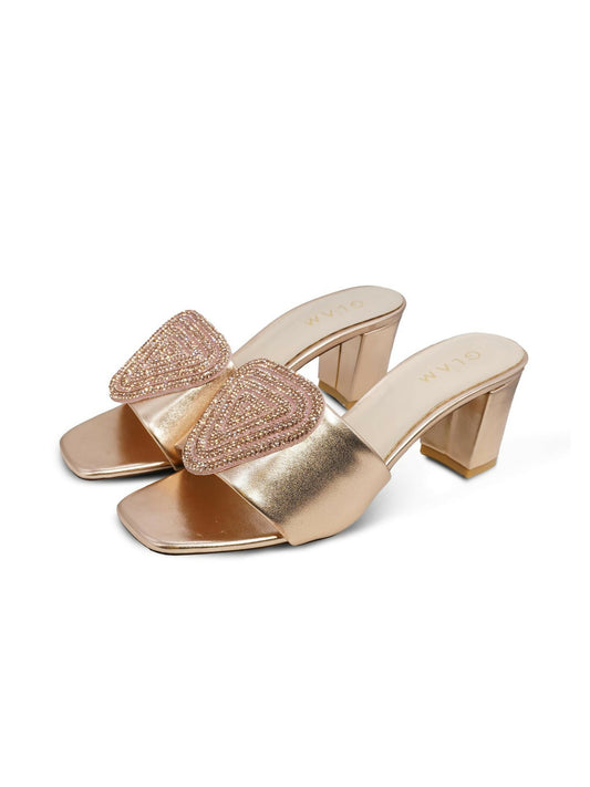 Golden Royale Leather Women’s Heels-777