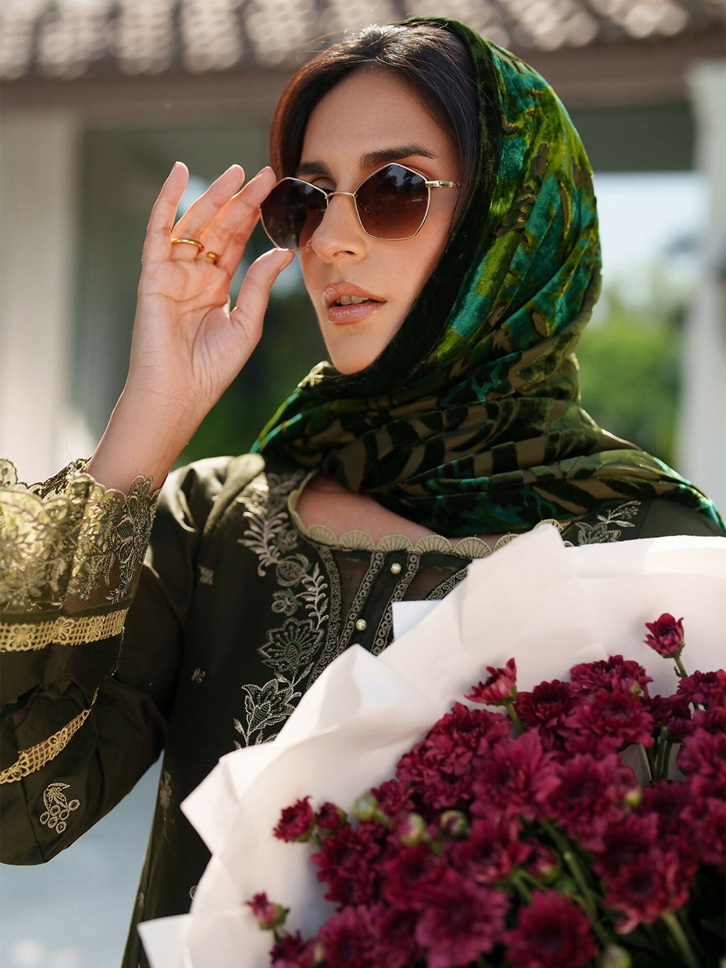 Parishay Panache Winter Corduroy Embroidered Stitched 3-Piece Suit-PNE-05