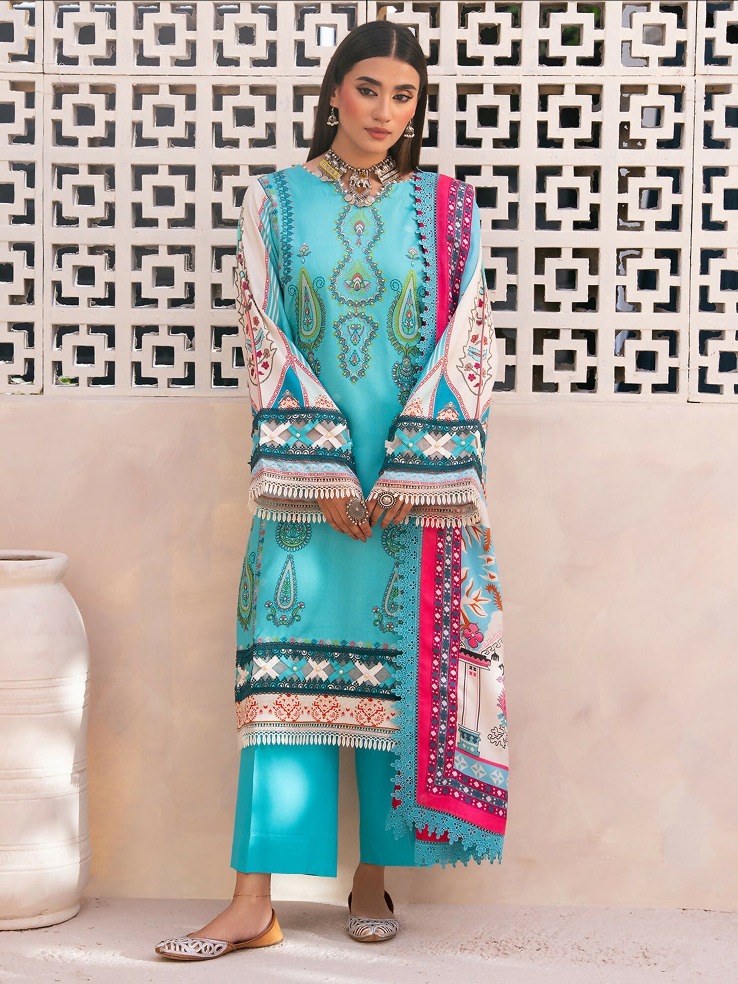 Binilyas Kotrai Embroidered Unstitched 3-Piece Suit-791-A