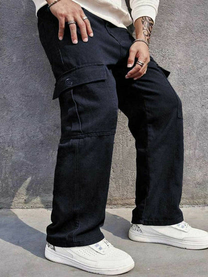Jupiter Plain Engineered Denim Cargo Pockets Trouser-14494
