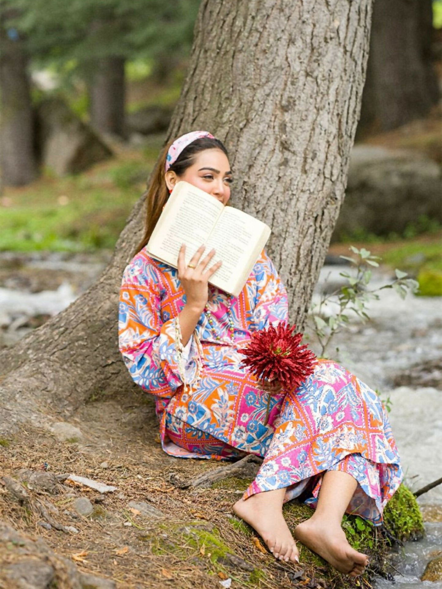 HU Studios Doriya Linen Printed Stitched 2-Piece Suit-Rang-e-Khwab