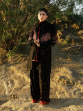 Jugnu by Hussain Rehar AW'24 Karandi Embroidered Trench Coat-Ayra