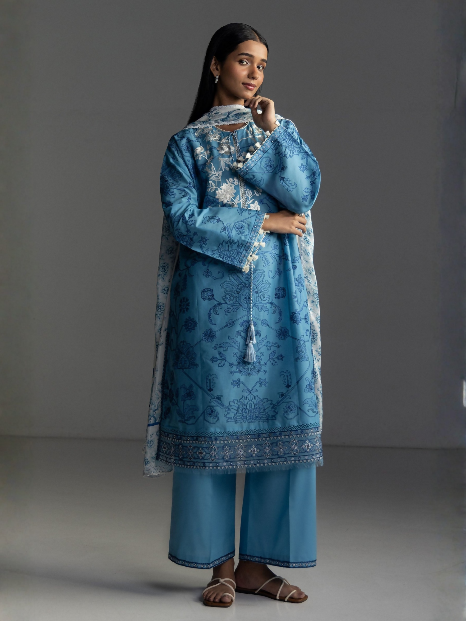 COCO by Zara Shahjahan Lawn'26 Embroidered Unstitched 3-Piece Suit-Aviona-3A