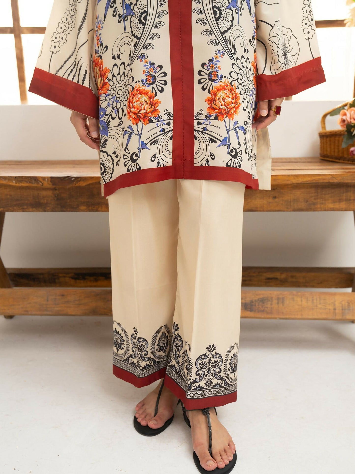 Panache Apparel Florise Lawn Printed Co-Ord Set-Rosyne