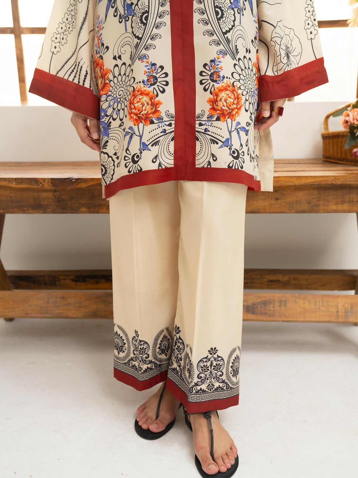 Panache Apparel Florise Lawn Printed Co-Ord Set-Rosyne