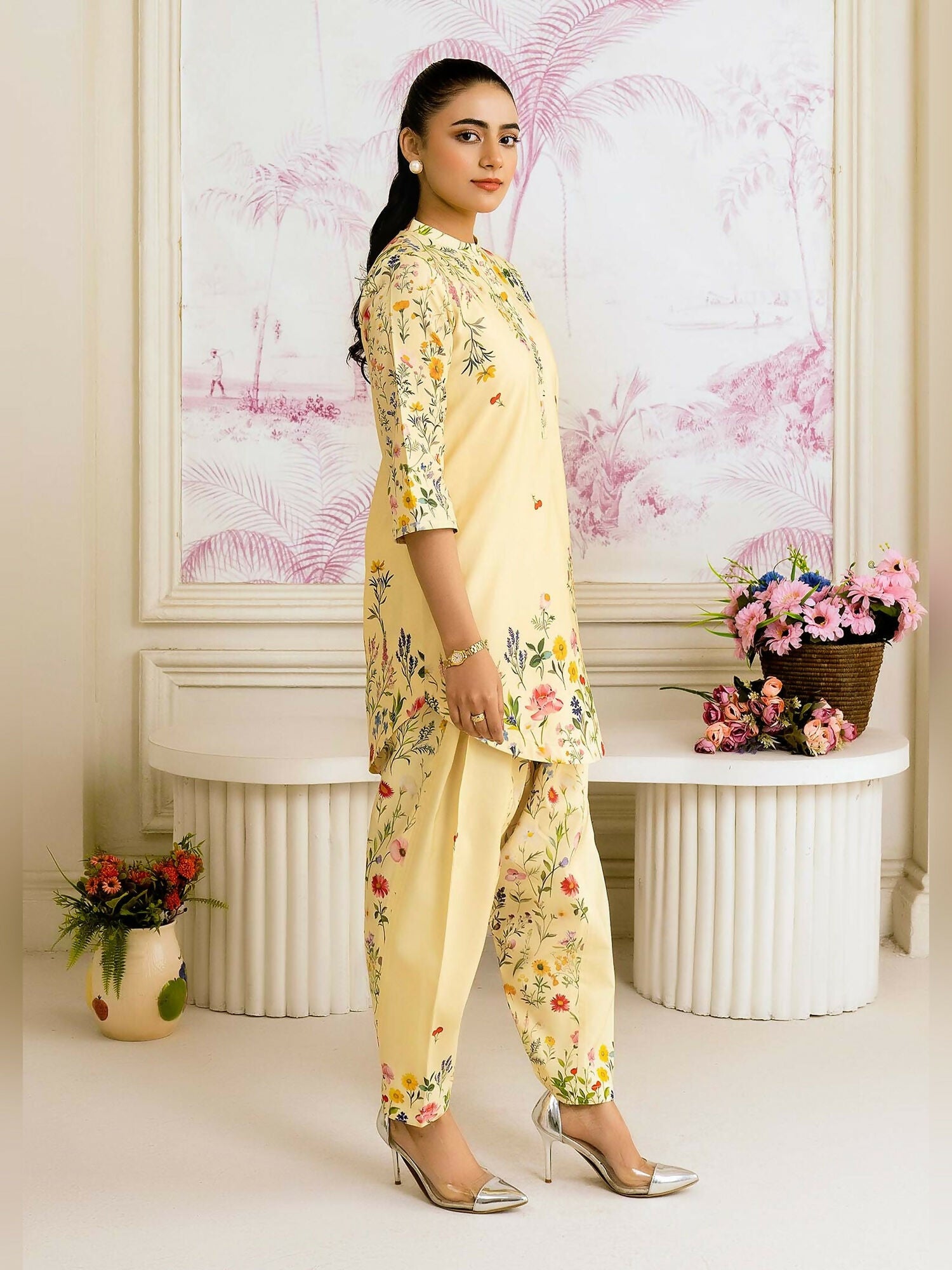 Allure By IH Salina Lawn Silk Printed Co-Ord Set-Blossom
