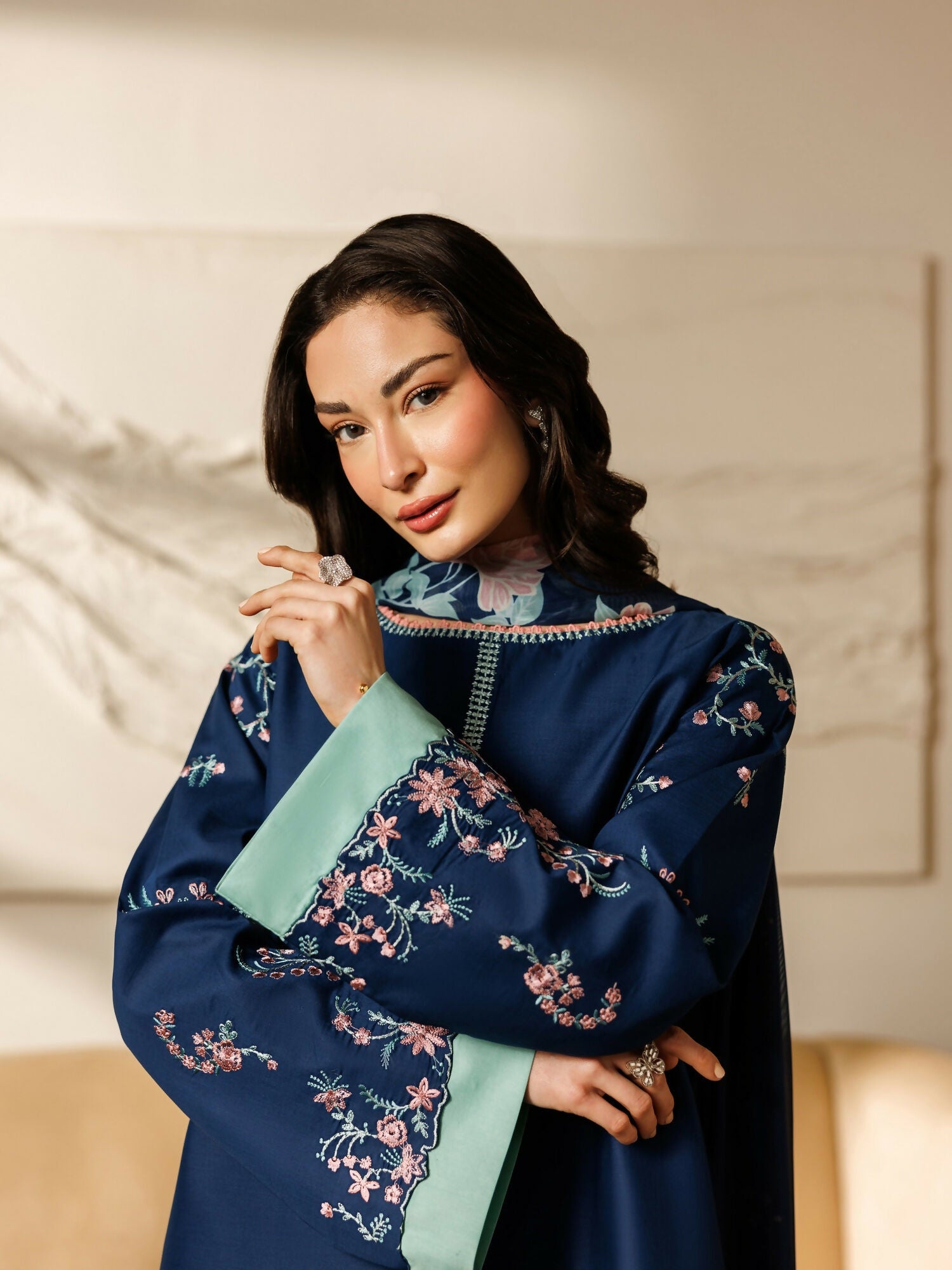 Panache Apparel Mistfall Ramadan Edit Cotton Embroidered Stitched Suit-Linea