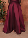 Stylish Collection Majeste Silk Embroidered Maxi-Zuri Maroon