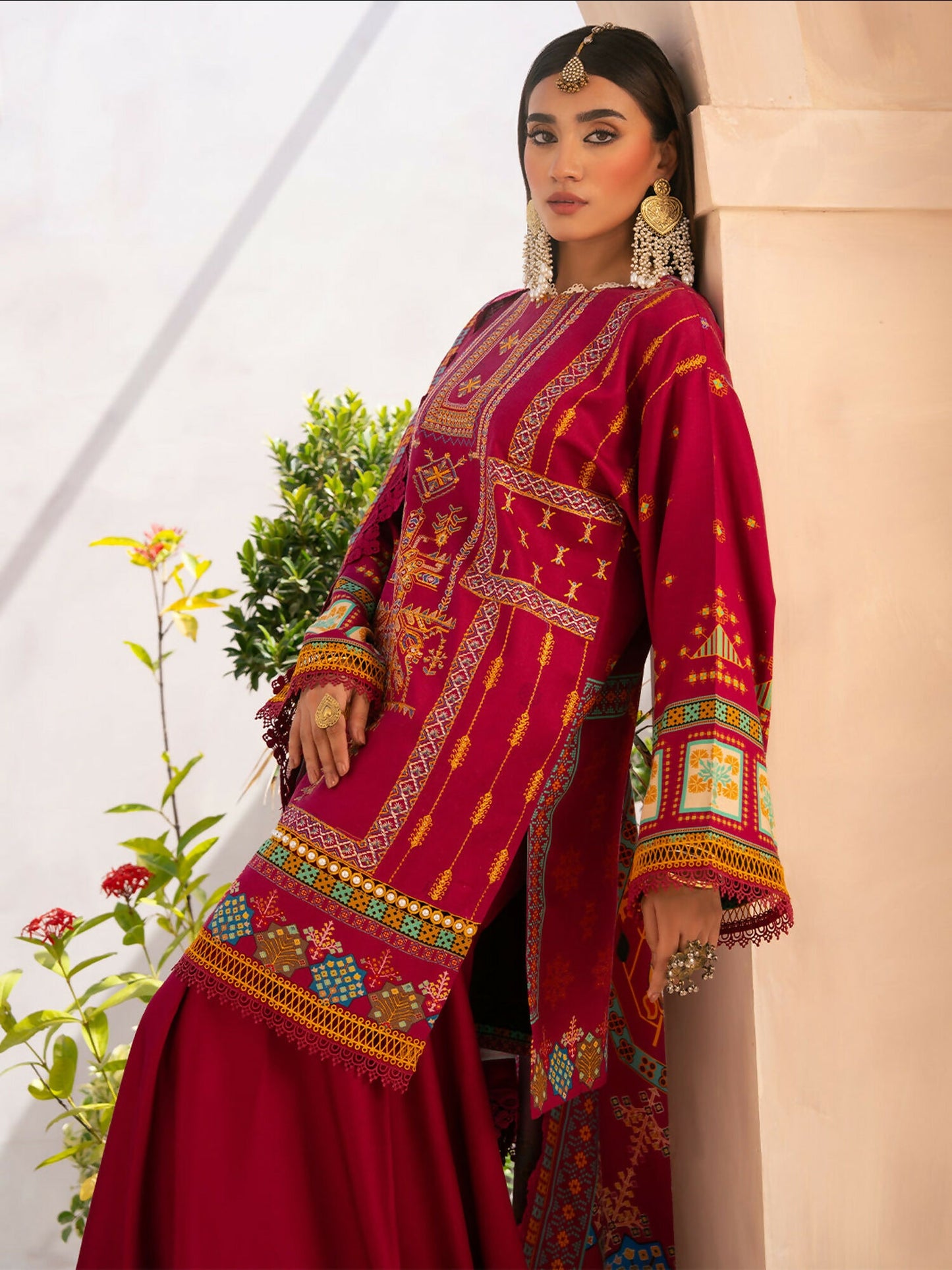 Binilyas Kotrai Embroidered Unstitched 3-Piece Suit-792 -B