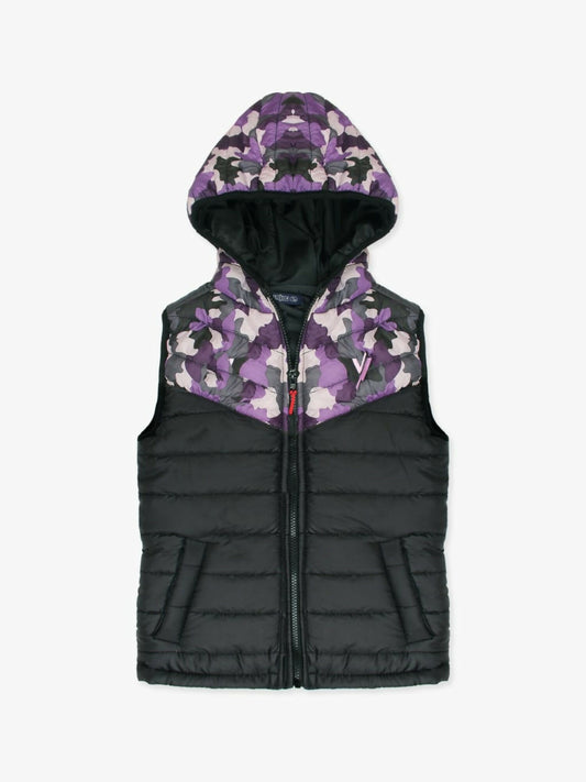 Velvour Sleeveless Hooded Puffer Jacket- VJ15-BB