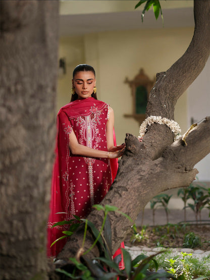 Binilyas Heritage Dore Summer'26 Lawn Embroidered Unstitched 3-Piece Suit-176-A