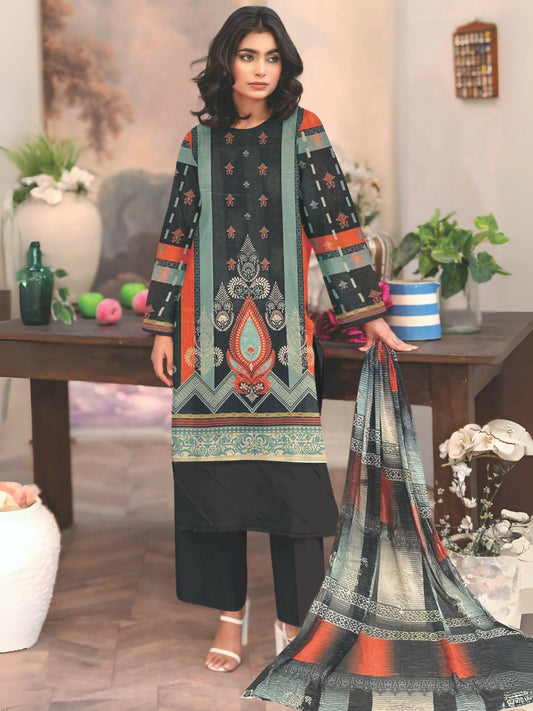Cross Sketch Lawn Printed Unstitched 2-Piece Suit-Hoorain