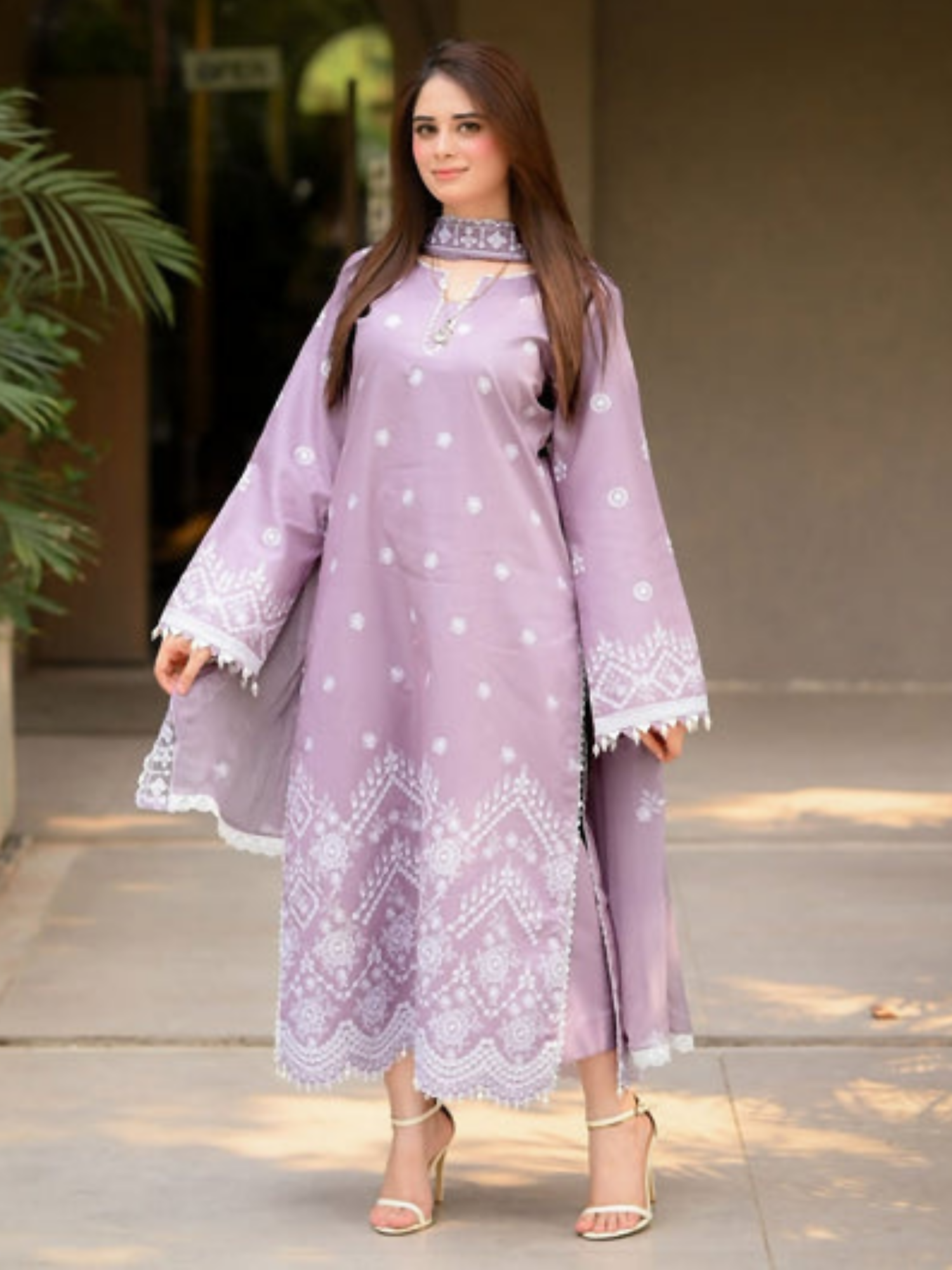 Tawakal Closet Cotton Embroidered Stitched 3-Piece Suit-Sarah