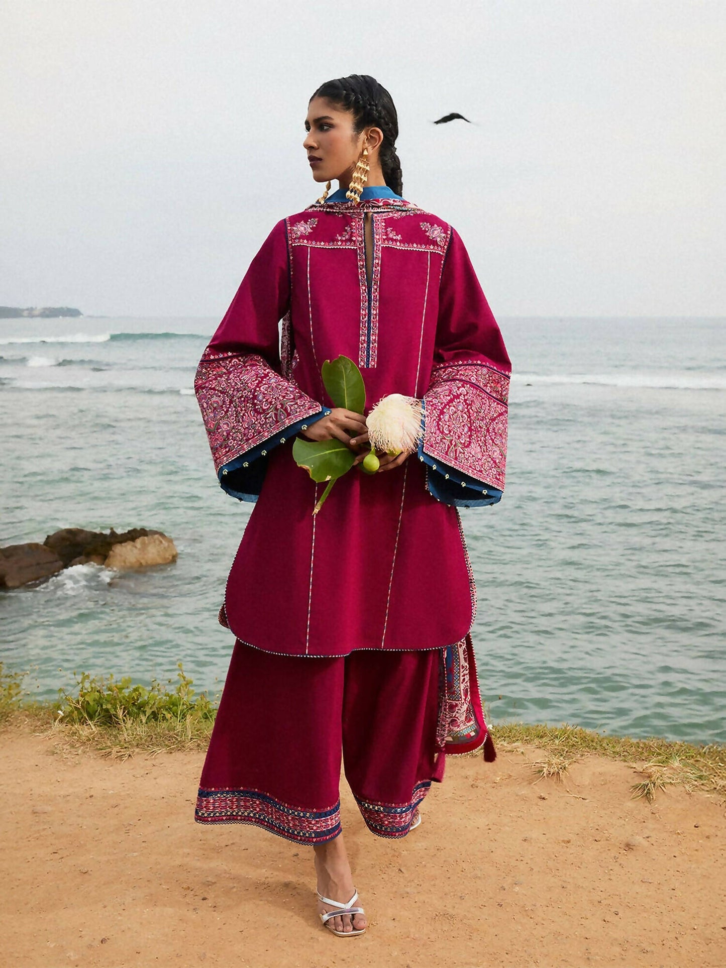 Jugnu by Hussain Rehar SS'25 Cotton Embroidered Unstitched 3-Piece Suit-Beas