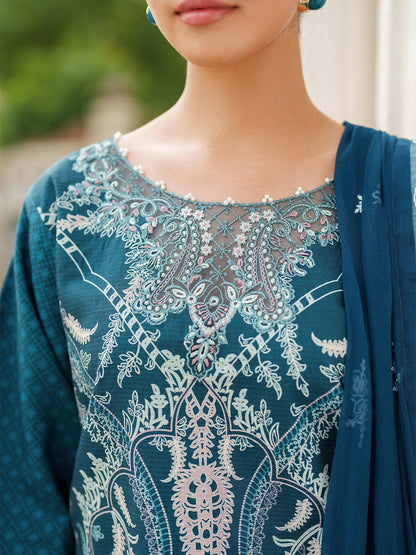 Parishay Ivy Bloom Viscose Embroidered Stitched 3-Piece Suit-IW-09