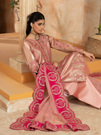 Shurooq Kanpur 1912 Tissue Embellished Stitched 3-Piece Suit-Sukhan