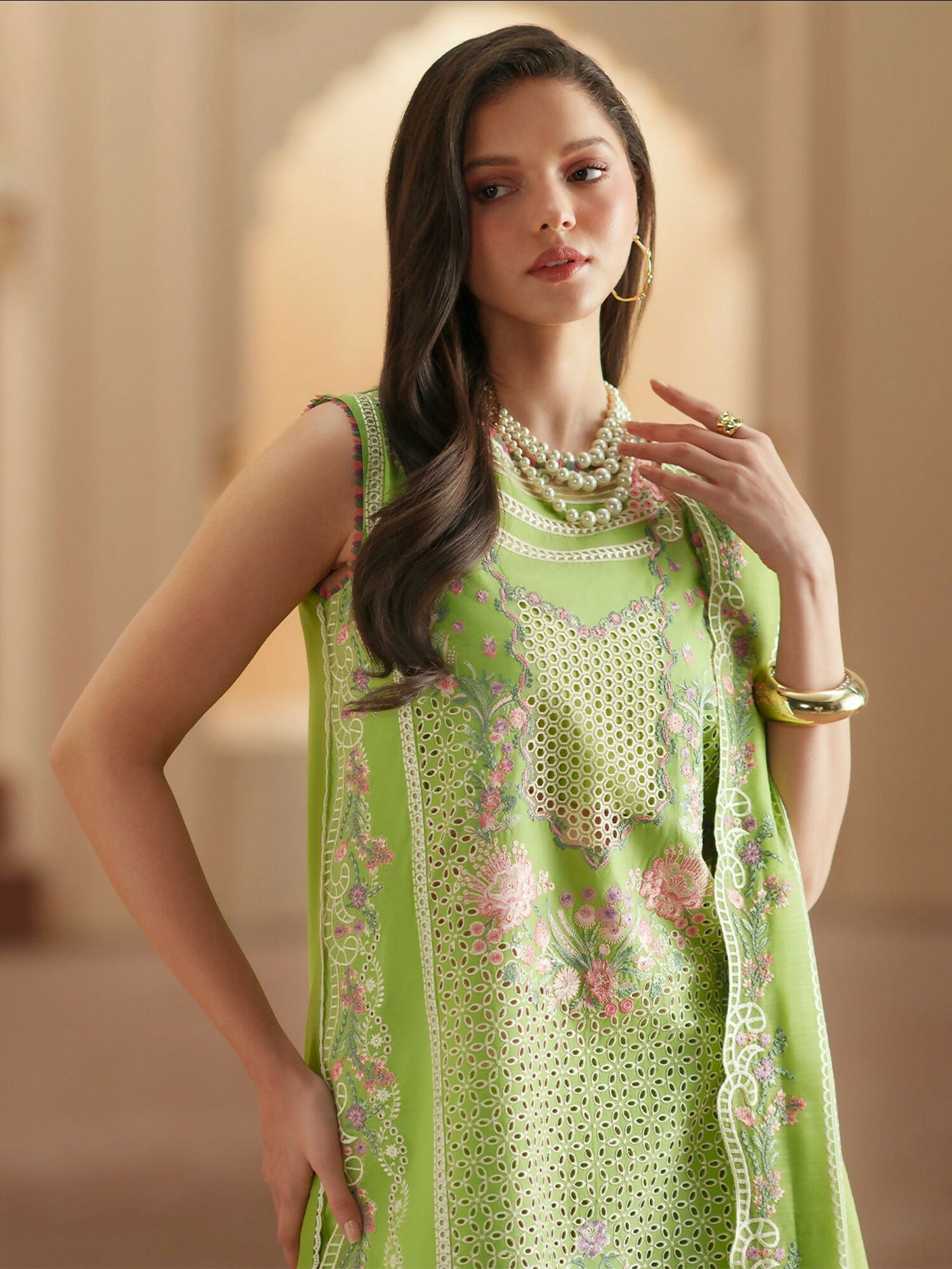 Binilyas Mashriq Luxury Lawn'26 Embroidered Unstitched 3-Piece Suit-D-112-A