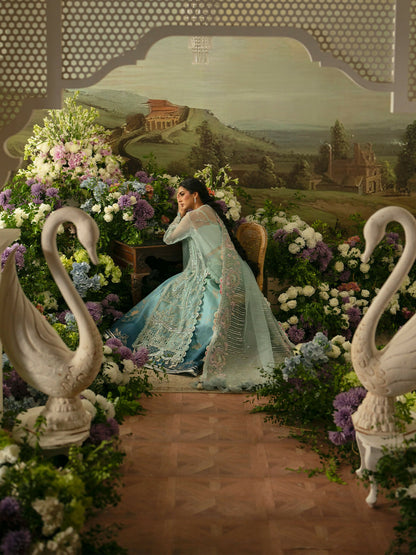 Parishay Ranibagh Luxury Formals Organza Embroidered Stitched 3-Piece Suit-Aarzoo