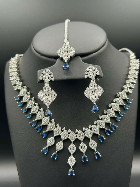 H&A Jewellery One Carat Silver Rhodium Plated Jewellery Set