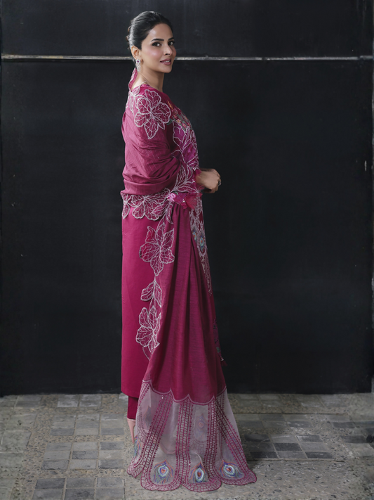 Parishay Monaco Luxury Lawn'26 Embroidered Unstitched 3-Piece Suit-MN-07