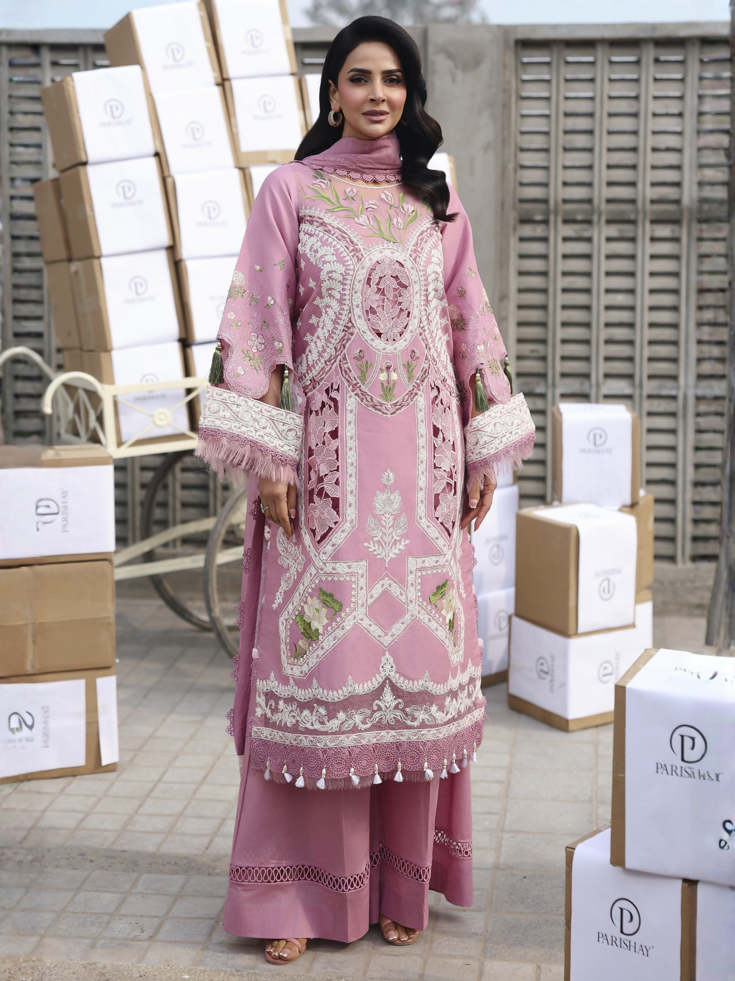 Parishay Monaco Luxury Lawn'26 Embroidered Unstitched 3-Piece Suit-MN-02