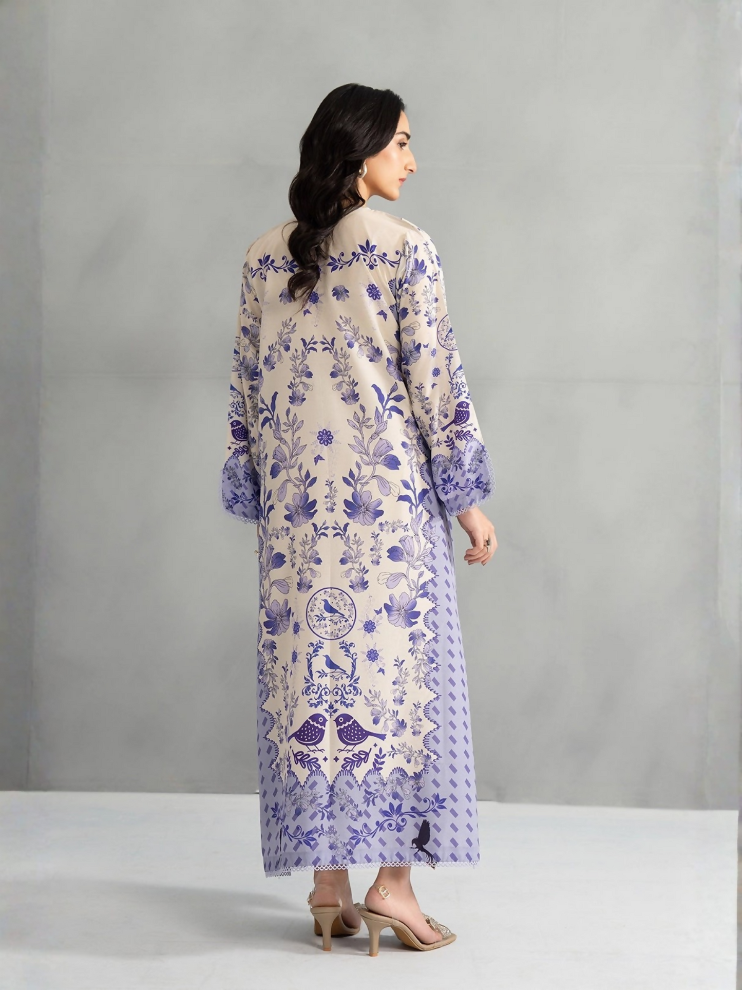 Panache Apparel Dear Summer Silk Lawn Printed Kaftan-Wild Daisy
