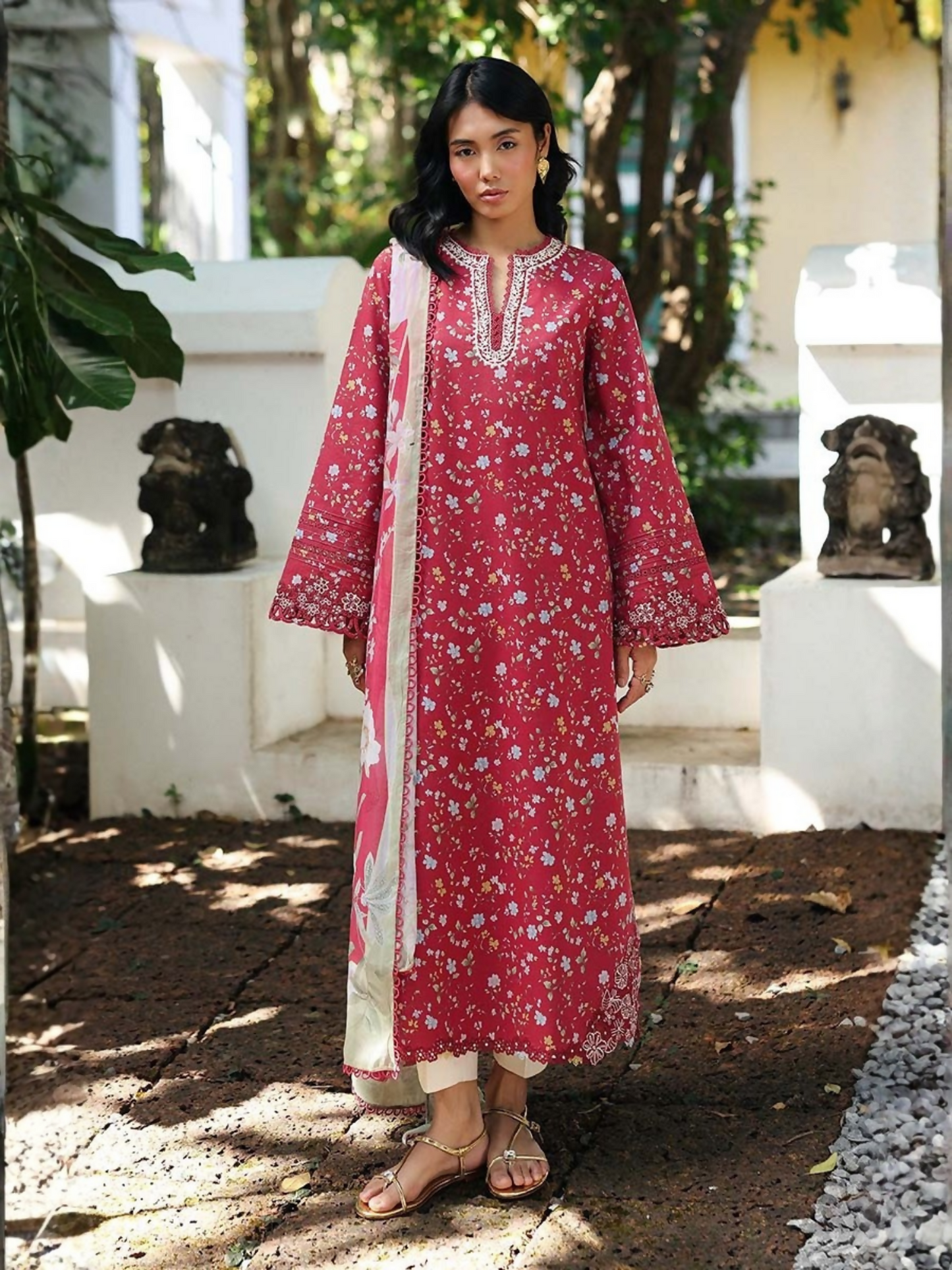 Qalamkar Qprints Lawn'26 Embroidered Unstitched 3-Piece Suit-AX-07-(B)-Lena