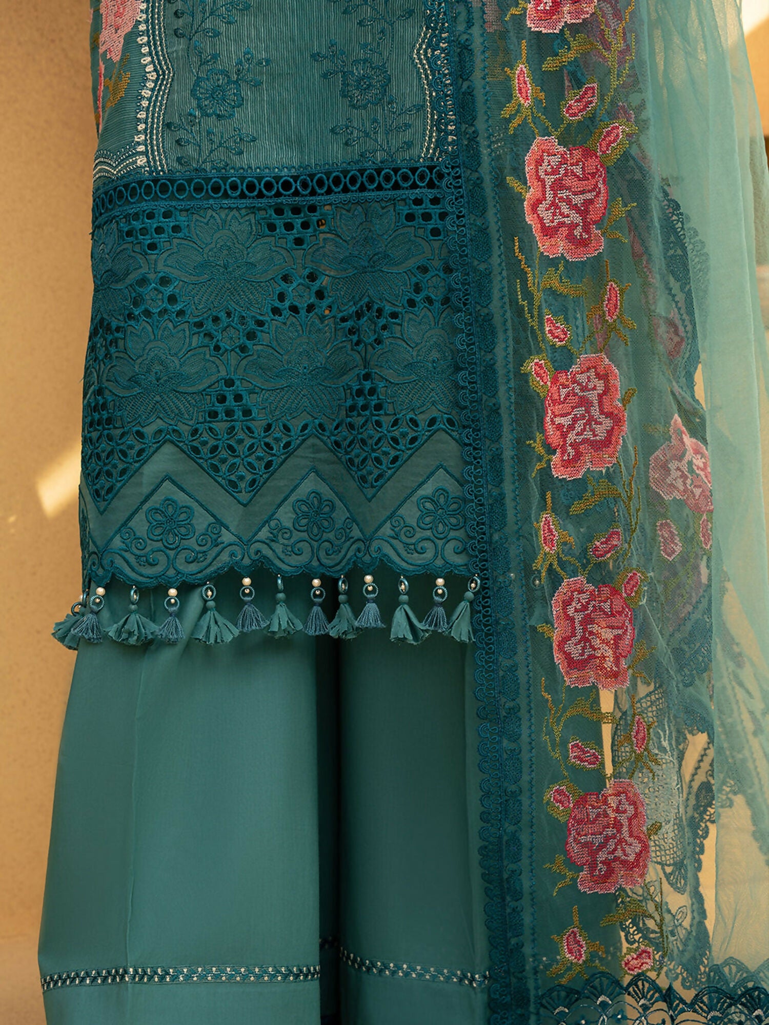Joolie By Saira Rizwan Lawn Organza Embroidered Unstitched 3-Piece Suit-Alma-SRL25-12