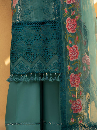 Joolie By Saira Rizwan Lawn Organza Embroidered Unstitched 3-Piece Suit-Alma-SRL25-12