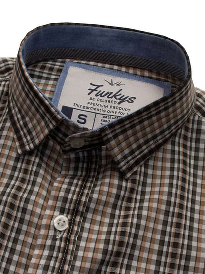 Funkys Vertical Checkered Casual Shirt-8689