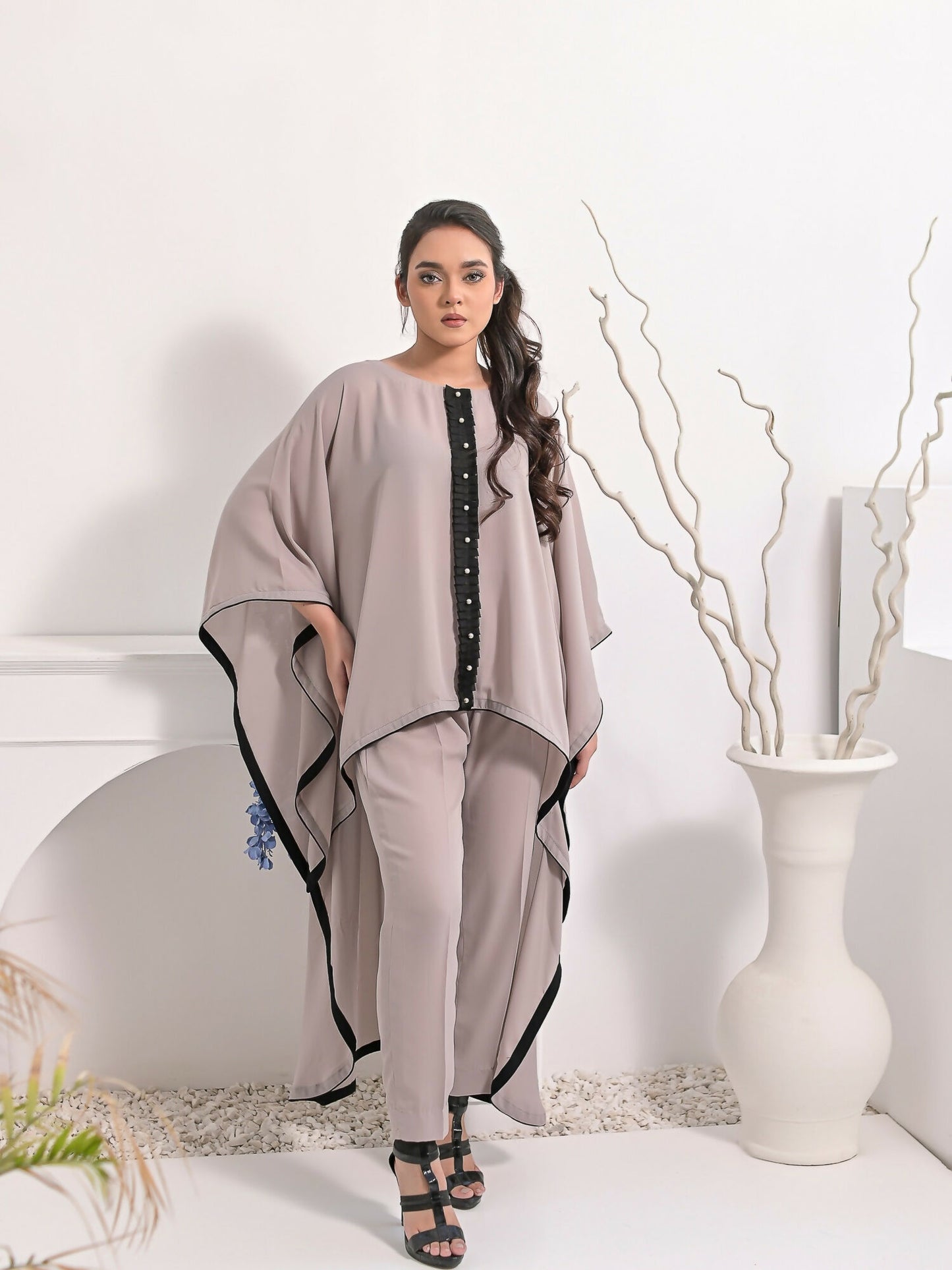 Ruby's Couture Haute & Chic Georgette Cape Set-Helen