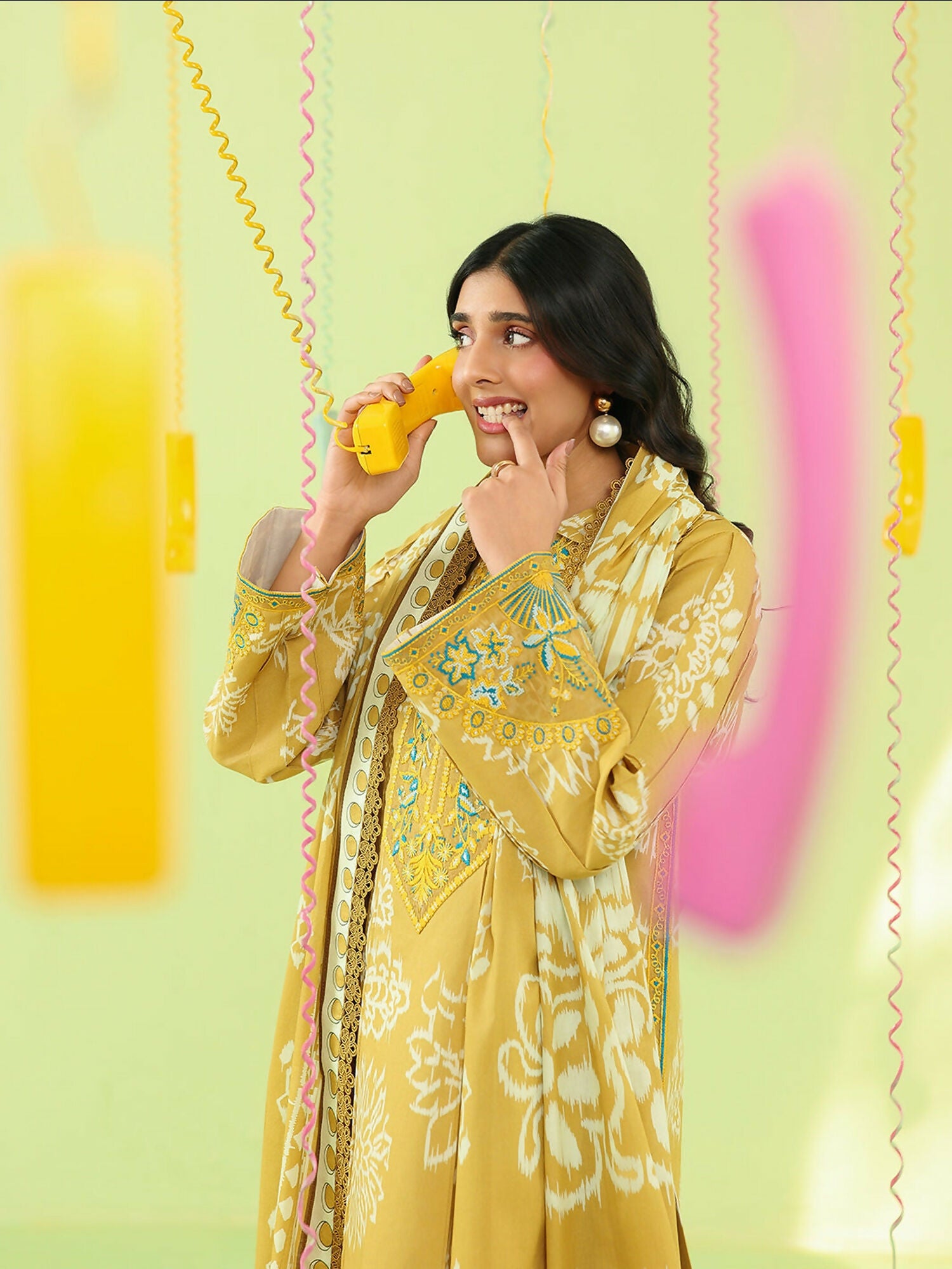 Mahnur Anaya Vol.2 Lawn Embroidered Stitched 3-Piece Suit-AN-2-04-Yellow