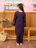 Velvour Girls Cotton Embroidered Stitched 2-Piece Suit-VG101-B