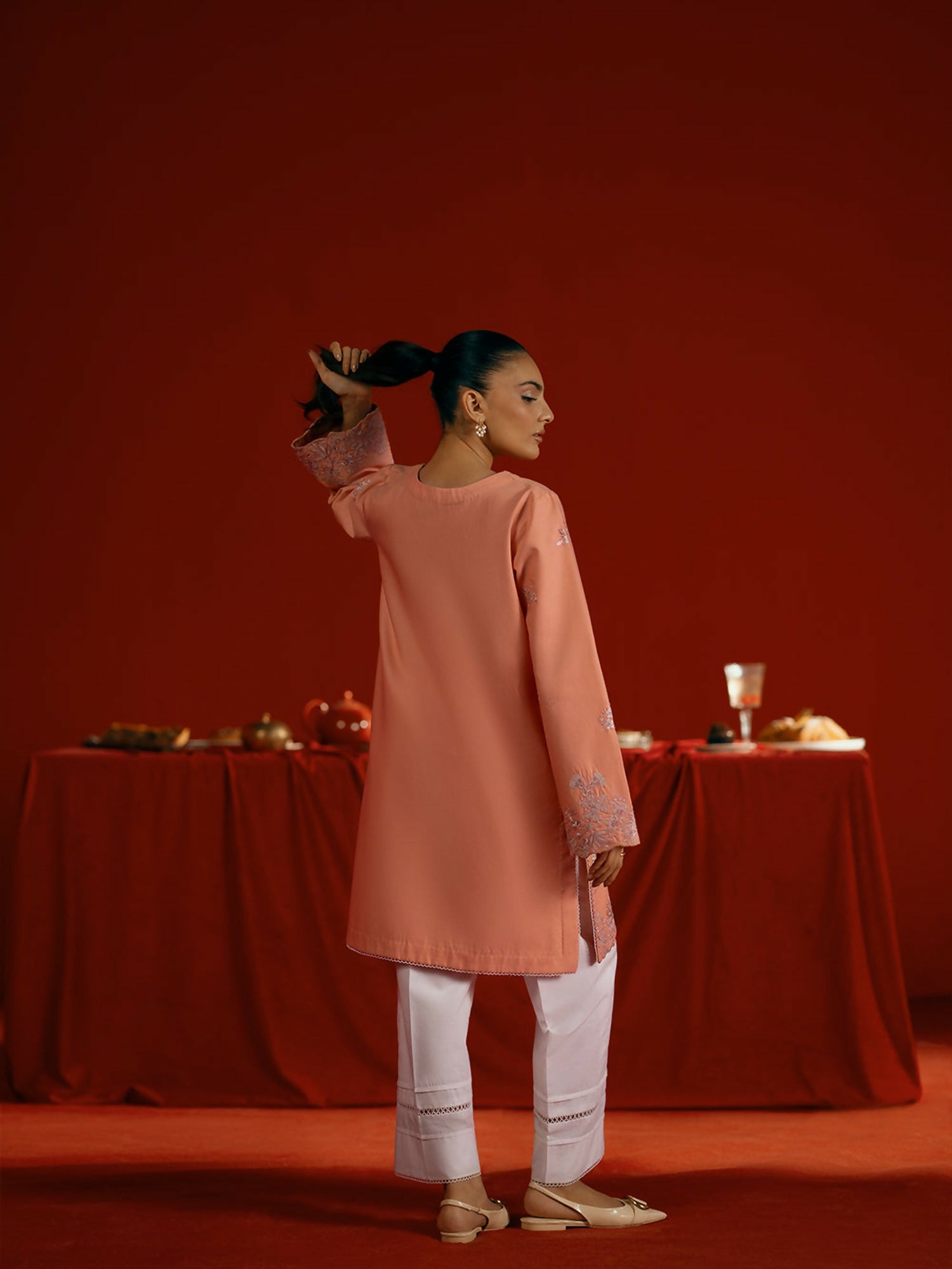 Joolie By Saira Rizwan Lawn Embroidered Stitched 2-Piece Suit-Joolie Peach-JBP25-05