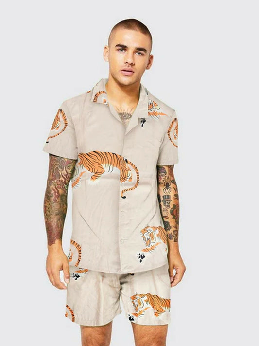 Jupiter Printed Holiday Wild Leopard Twin Set-13713