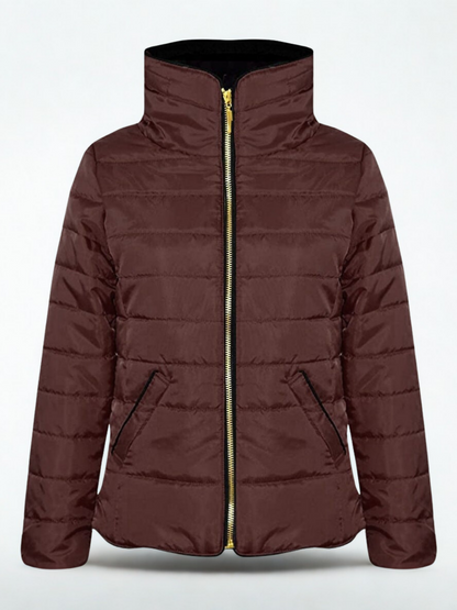 Funky plain stardust puffer jacket-13073