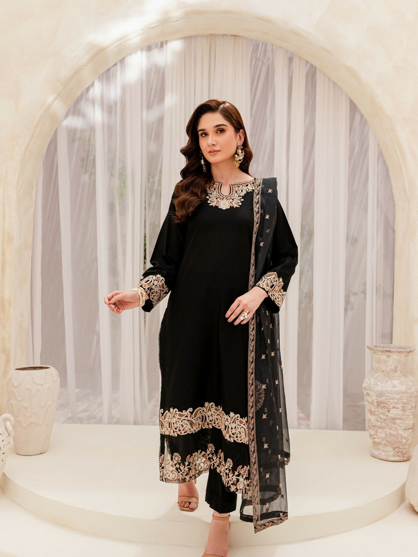 Panache Apparel Lawn Embroidered Stitched 2-Piece Suit-Coco