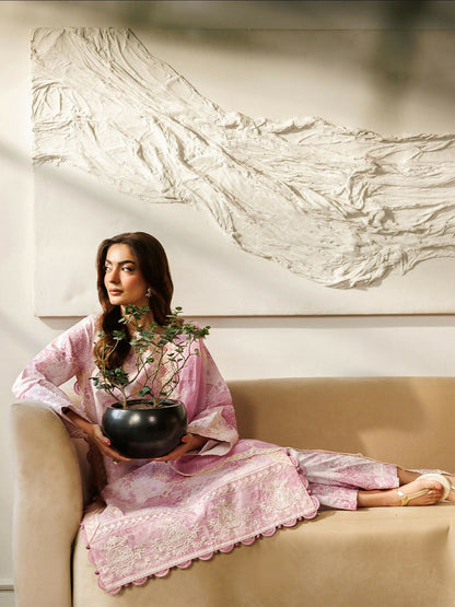 Mahnur Leila Lawn'26 Embroidered Unstitched 3-Piece Suit-L-12