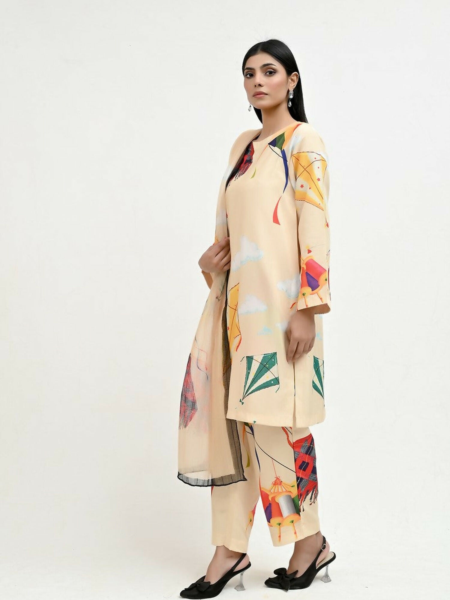 Imran Aftab Basant Mela Raw Silk Printed Stitched 3-Piece Suit-IARP 06