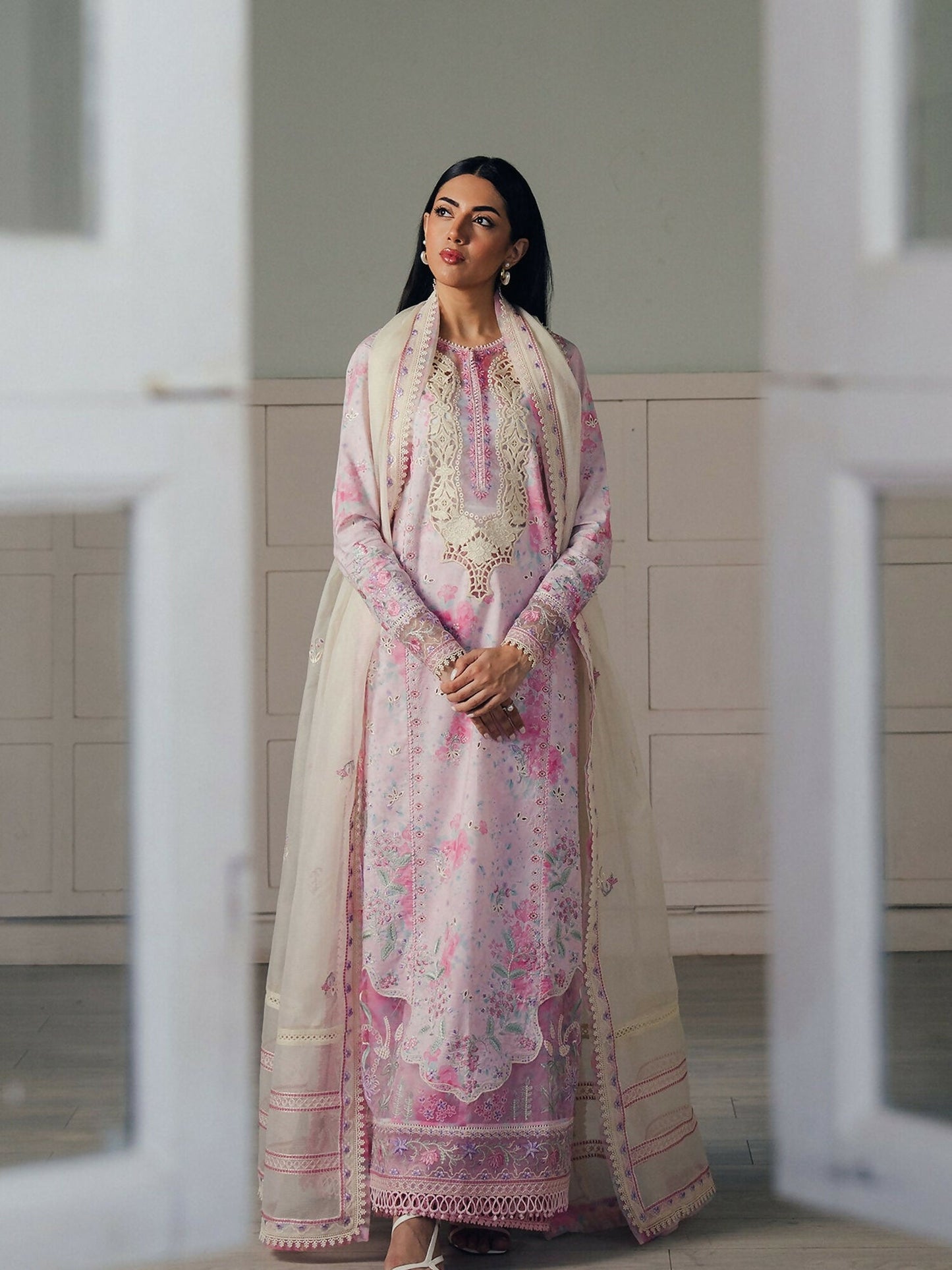 Afrozeh Day Break'26 Lawn Embroidered Unstitched 3-Piece Suit-Skydust