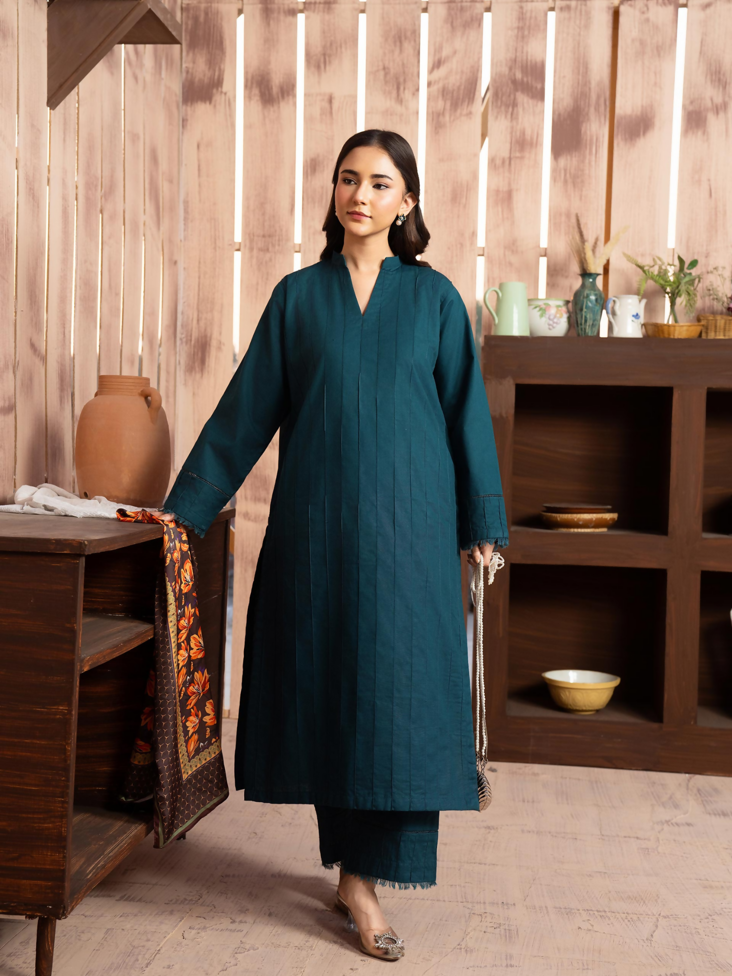 Panache Apparel Winter Core Khaddar Stitched Suit-Glace