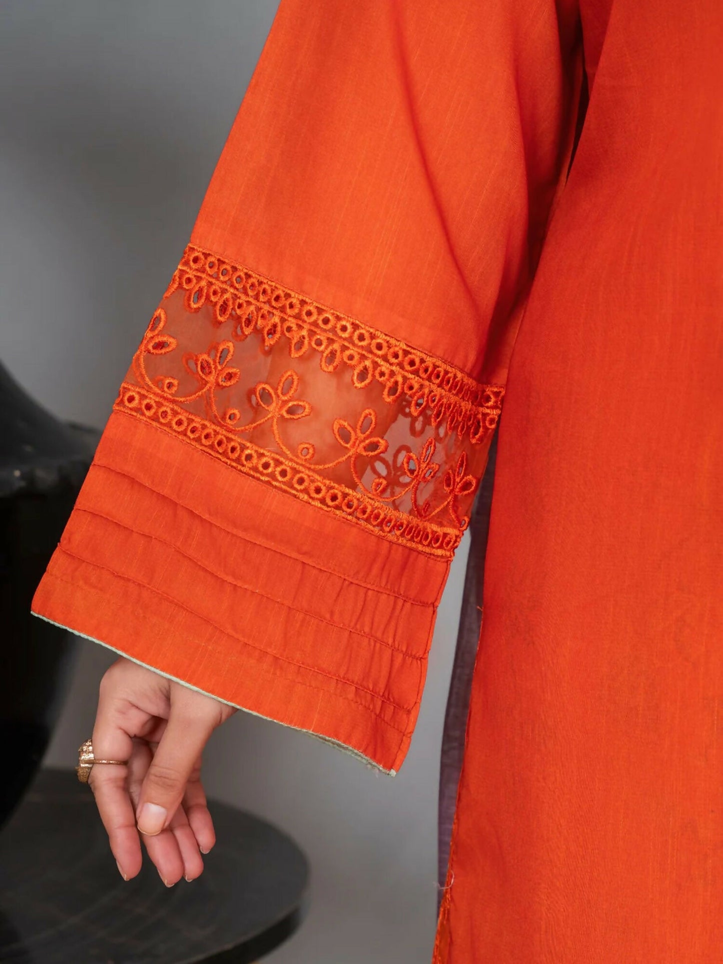 Stylish Collection Musk Raw Silk Printed Stitched 3-Piece Suit-Jahaan