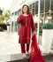 Panache Apparel Lawn Embroidered Stitched Suit-Maroon Sleek