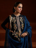 Hussain Rehar Luxury Pret'23 Raw Silk Embellished Stitched 3-Piece Suit-Negra