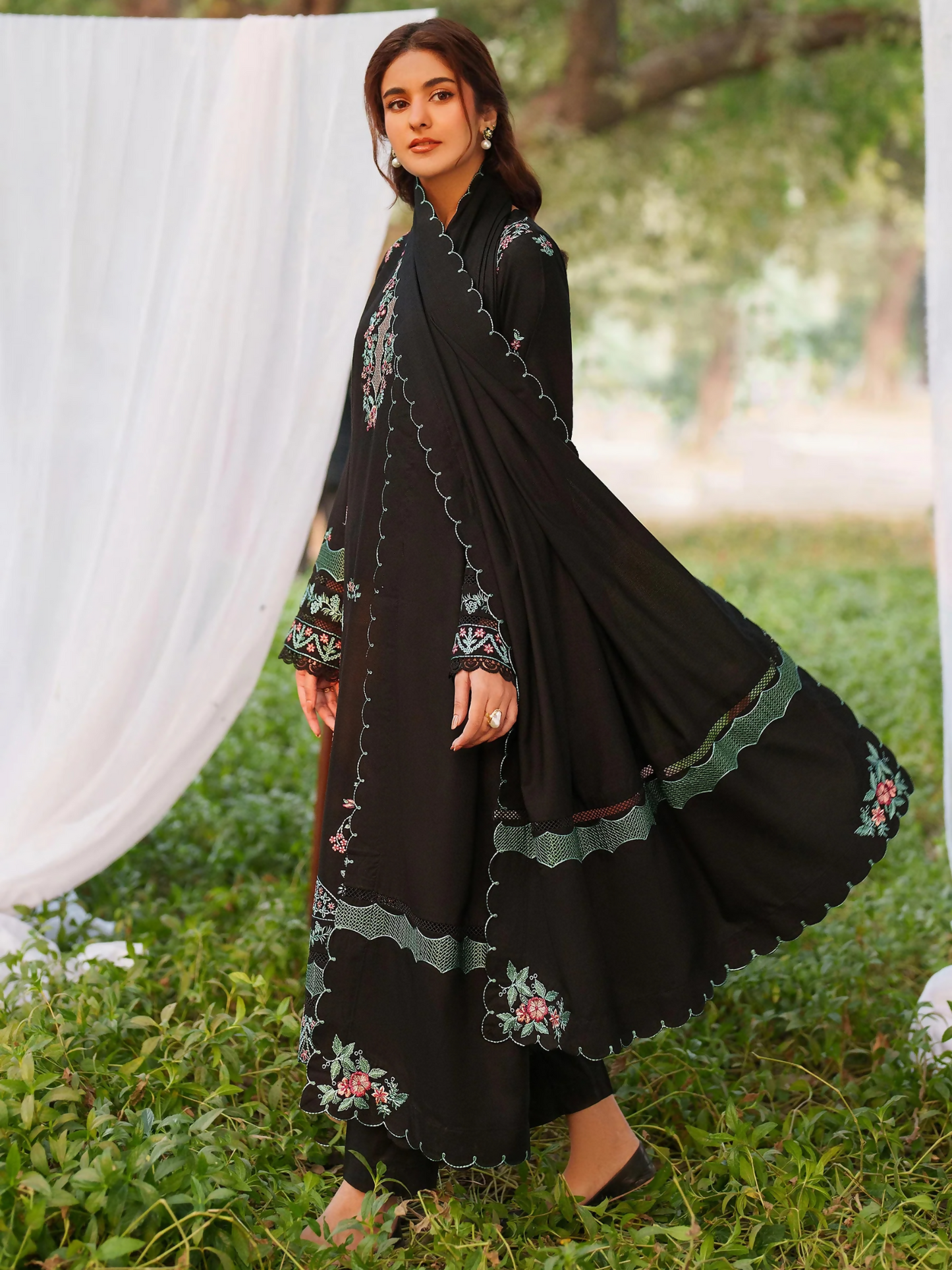 Panache Apparel Linen Embroidered Stitched Suit-Nehan
