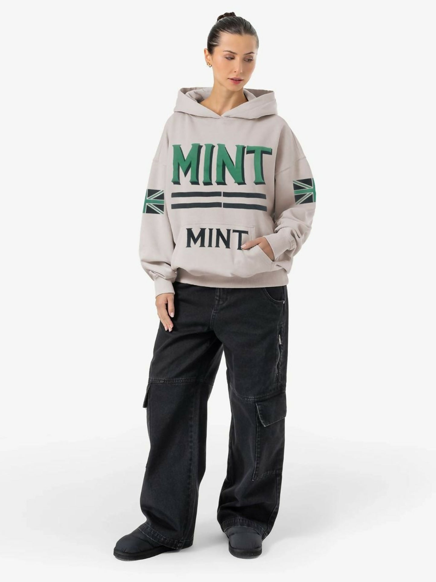 Jupiter Heavy GSM Mint Puff Printed Oversized Hoodie-14858