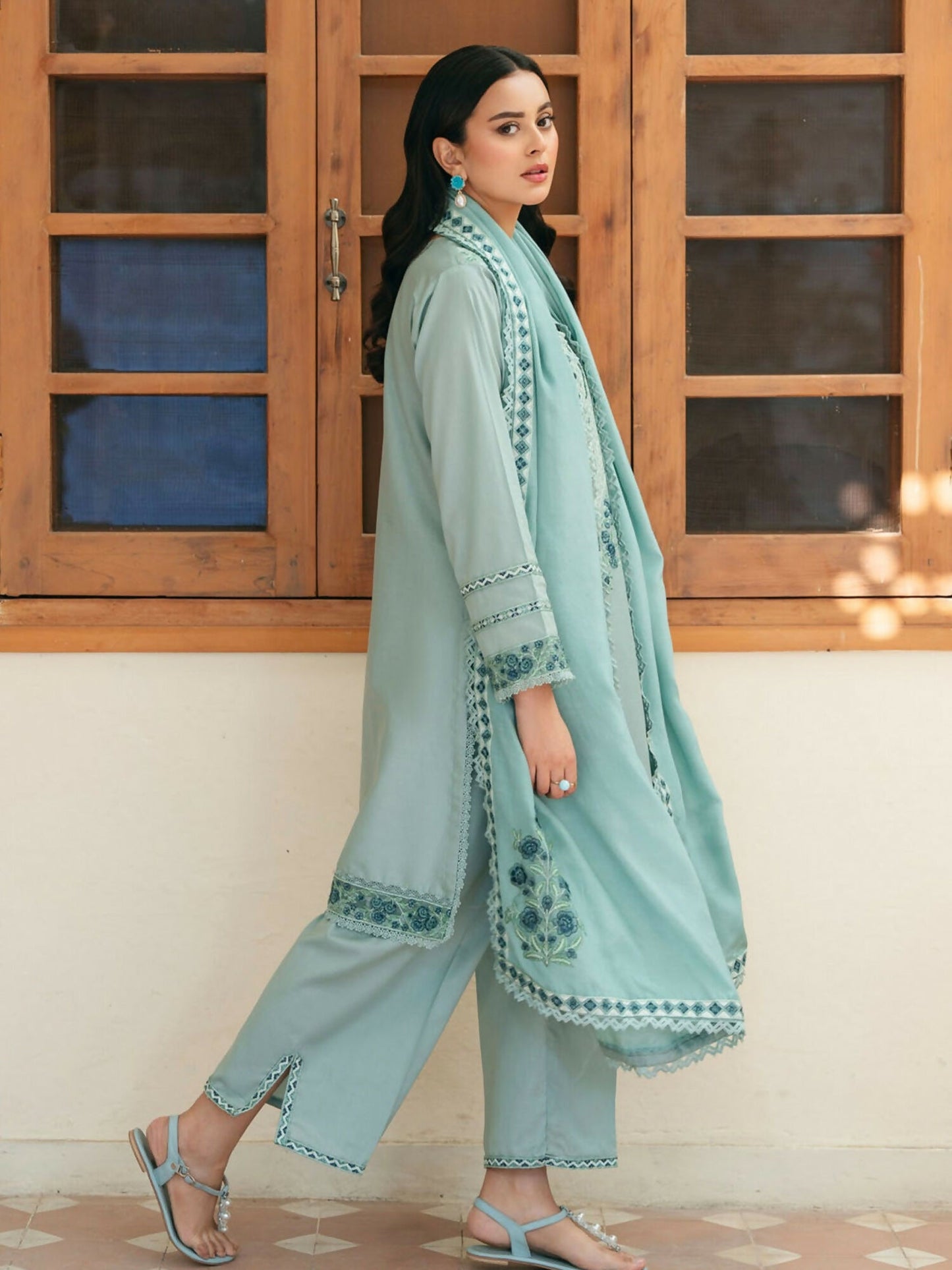 Mannat Clothing Lawn Embroidered Stitched Suit-Amalia